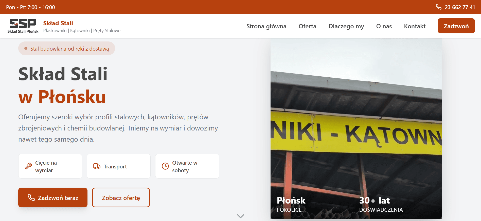 Strona internetowa dla Skład Stali Płońsk